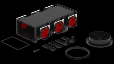 Verteiler ComfoCube Flex Modul 6xDN90 Anschluss/Revision DN160, 450x284x134 mm von Ze