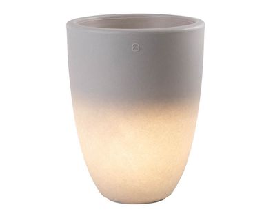 Beleuchteter Pflanztopf Shining Curvy Pot M (Grey) Solarbetrieben