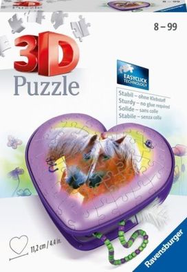 Herzschatulle - Pferde. 3D Puzzle 54 Teile (2020, Game)