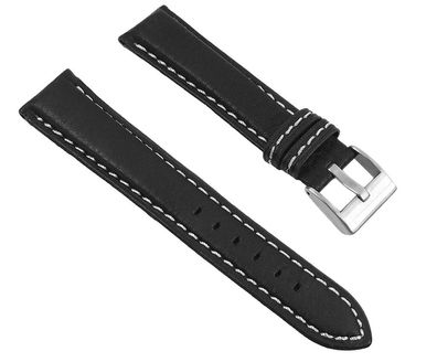 Eulit Imola Ersatzband Uhrenarmband 20mm Leder schwarz | 17668S