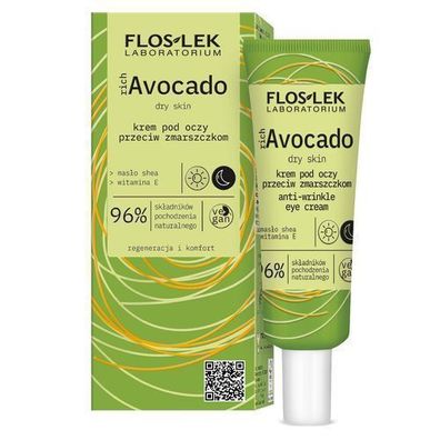 Flos-Lek Anti-Falten Augencreme mit Avocado-Extrakt, 30 ml