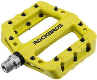 Rockbros Fahrradpedale SET, Nylon Composite Flatpedale, gelbgrün