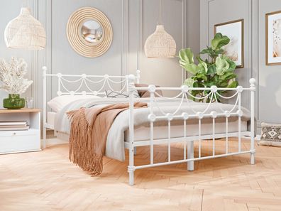 Metallbett Takezi Bett Doppelbett Ehebett Lattenrost aus Buchenholz Einzelbett