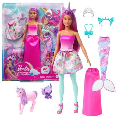 Dreamtopia 3 in 1 | Barbie Spiel-Set | Puppe & Kleidung | Mattel HLC28