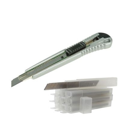 Abbrechmesser 9 mm Aluminium Cuttermesser + 50 x Abbrechklingen 9 mm