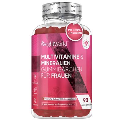 WeightWorld Multivitamin Gummies für Frauen- Mit Hyaluron, Nachtkerzenöl, Coenzym Q10