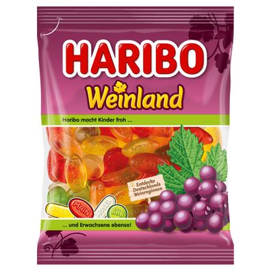 Haribo Weinland echtes Weingummi weich fruchtig leicht sauer 175g