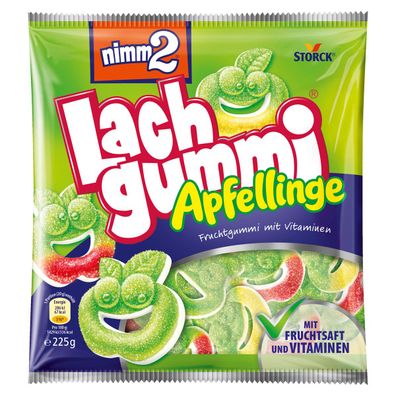 Storck nimm2 Lachgummi Apfelringe mit Vitaminen 225g 5er Pack