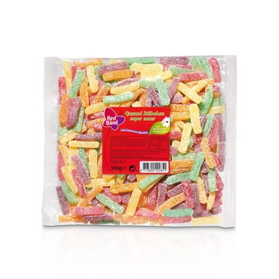 Red Band bunte Gummi Stäbchen gezuckert und super sauer 500g