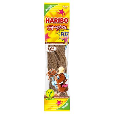 Haribo Spaghetti Cola FIZZ veggie Extrasaure Fruchtgummi 200g