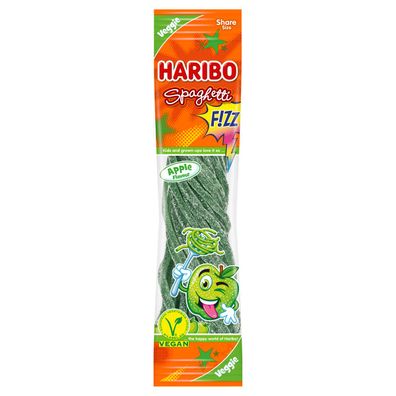 Haribo Spaghetti Apple FIZZ Extrasaure Fruchtgummi Schnüre 200g