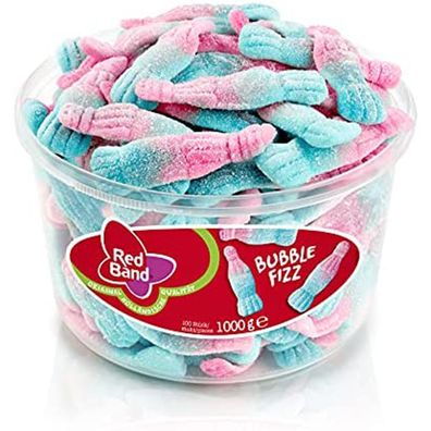 Red Band Bubble Fizz saure Schaumzucker Fläschchen mit Kaugummi 1000g