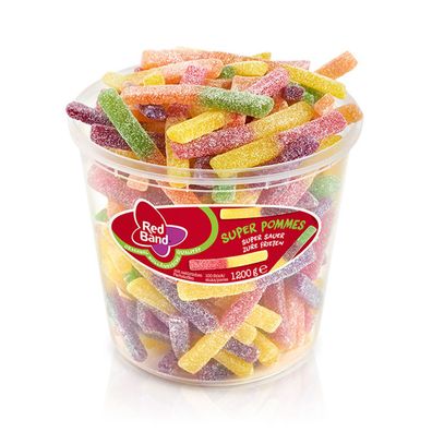 Red Band Pommes extrasaure gezuckerte Fruchtgummi Stäbchen 1200g