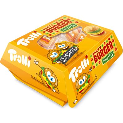 Trolli Party Burger Minis Schaumzucker und Fruchtgummi 15 x 10g 150g