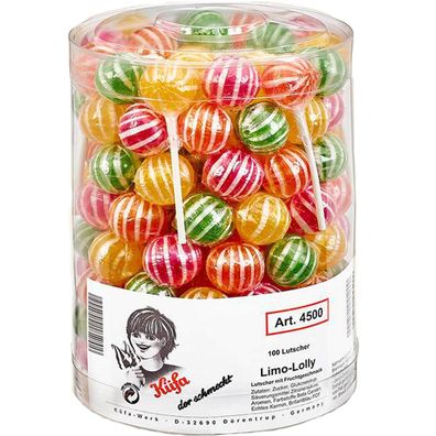 Küfa Limo Lolly Fruchtgeschmack einzeln verpackt 100 Stück 1800g