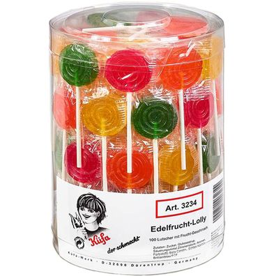 Küfa Edelfrucht Lolly Lutscher mit Fruchtgeschmack 100 Stück 1600g