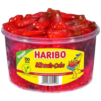 Haribo Kirsch Cola Fruchtgummiflaschen Veggie zweifarbig 1350g