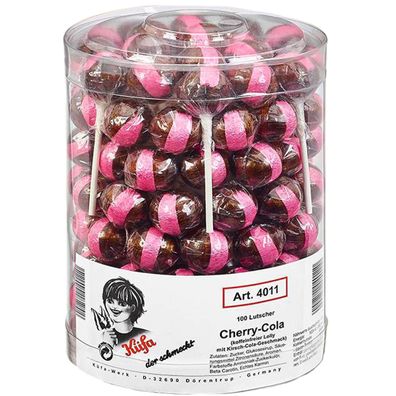 Küfa Cherry Cola Lutscher mit Kirsch Cola Geschmack 100 Stück 1800g