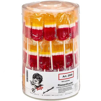 Küfa Riesen Fruchtlutscher in der Farbkombination Gelb Rot Weiß 2200g