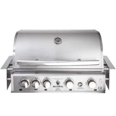 Allgrill Einbau-Gasgrill CHEF L Edelstahl Built-In Air System, 4 Brenner, Backburner