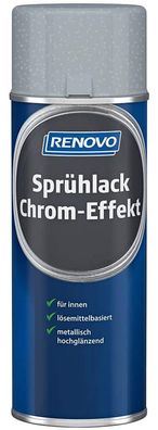 400ml Renovo Sprühlack Chrom-Effekt Silber 0200