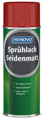 400ml Renovo Sprühlack Seidenmatt Feuerrot RAL3000