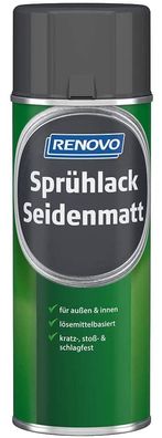 400ml Renovo Sprühlack Seidenmatt Silbergrau RAL7001