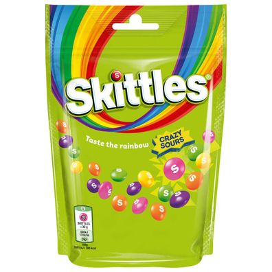 Skittles Crazy Sours saure Kaudragees mit knuspriger Zuckerhülle 136g