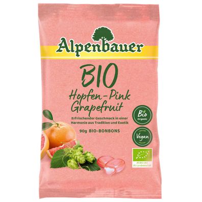 Alpenbauer Bio Hopfen Pink Grapefruit Bonbons fruchtig säuerlich 90g