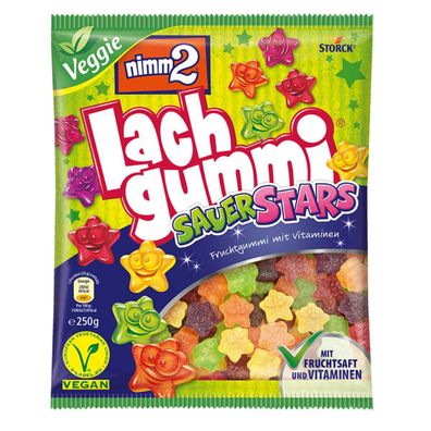 Storck Nimm2 Lachgummi Sauer Stars Fruchtgumm mit Vitaminen 250g