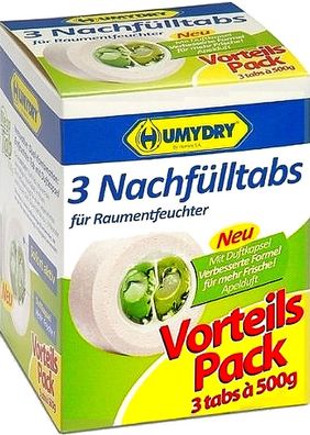 3er Pack Nachfülltabs Apfel Humydry 3 x 500g