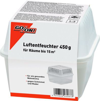 GO/ON Raumentfeuchter 450, für Räume bis 15 m², 0,75 l, nachfüllbar + 450g Salzg