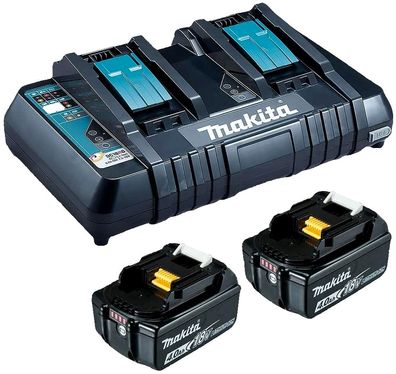 Makita Power Source Kit Doppelladegerät und 2x18V Akku 4.0Ah