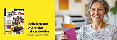 Das große Druckerei Paket 2025 Gold - Neue Vorlagen & Bilder - Download Version