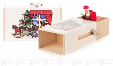 Musikdose Musikdose "Weihnachts-Box" mit Weihnachtsmann H=ca 6 cm NEU Erzgebirge