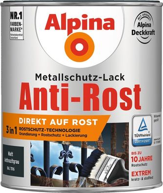 750ml ALPINA Anti-Rost matt anthrazitgrau 7016