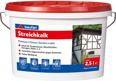 2,5 Liter BAUFAN Streichkalk, für innen und geschü