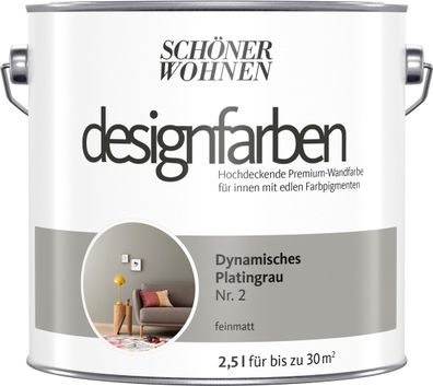 2,5L Schöner Wohnen Designfarbe Dynamisches Platingrau 2