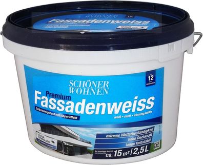 2,5L Schöner Wohnen Premium-Fassadenweiss Silicon