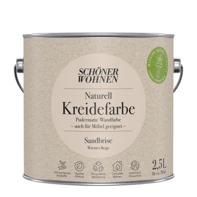 2,5L Schöner Wohnen Naturell Kreidefarbe Sandbrise, Warmes Beige