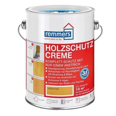 2,5L Remmers Holzschutz Creme Eiche hell