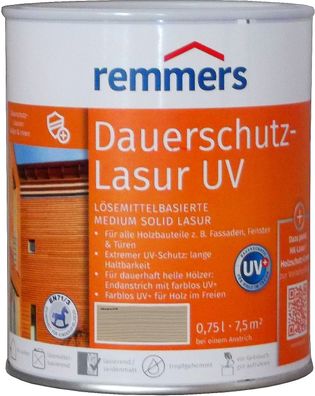 750ml Remmers Dauerschutz-Lasur UV Silbergrau