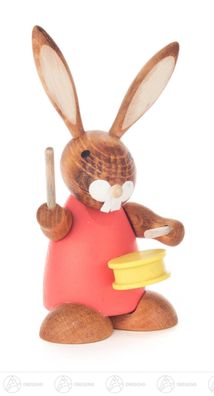 Ostern &amp; Frühjahr Hase rot mit Trommel H=ca 10 cm NEU Osterhase Osterdeko