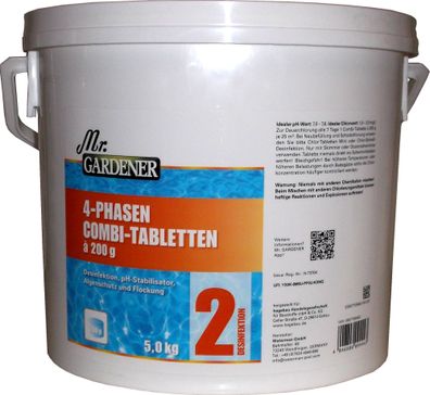 5kg Mr. Gardener 4 Phasen Combi Tabletten im Eimer