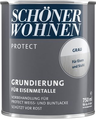 750ml Schöner Wohnen Protect Grundierung für Eisenmetalle grau