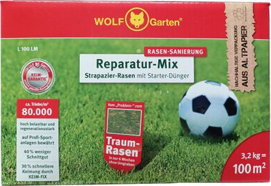 3,2kg L100 LM Strapazier-Rasen mit Starterdünger Reparatur-Mix