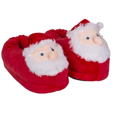 Kuschel Weihnachtsmann Pantoffeln Kinder Winter Hausschuhe rutschhemmende Sohle