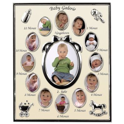 Hama Baby Portrait-Rahmen 1. Jahr Collage Multi Bilder Foto-Rahmen Bilderrahmen