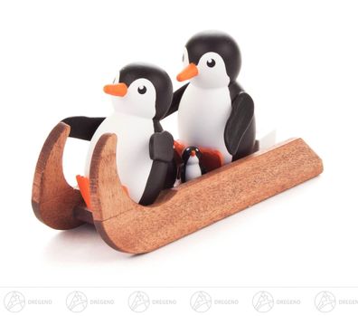 Miniatur Pinguin Familienausflug H=ca 4 cm NEU Erzgebirge Weihnachtsfigur