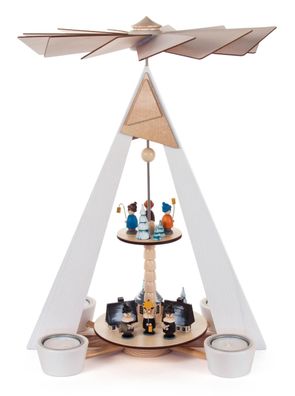 Pyramide Schneemann-Karussell, für Teelichte BxHxT 265 x 285 x 265mm NEU